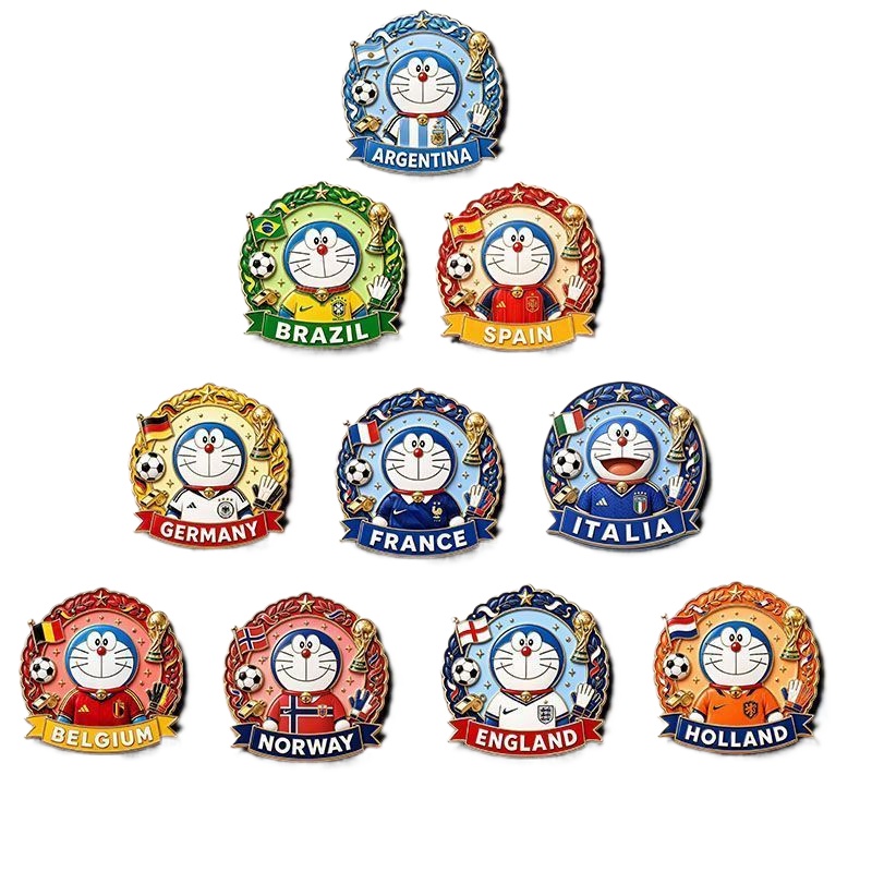 Vase Decor - Imán de Refrigerador Doraemon Copa Mundial,