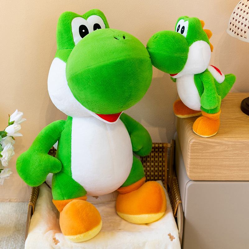 Throw Pillow - Lindo Peluche de Dinosaurio Verde Yoshi,