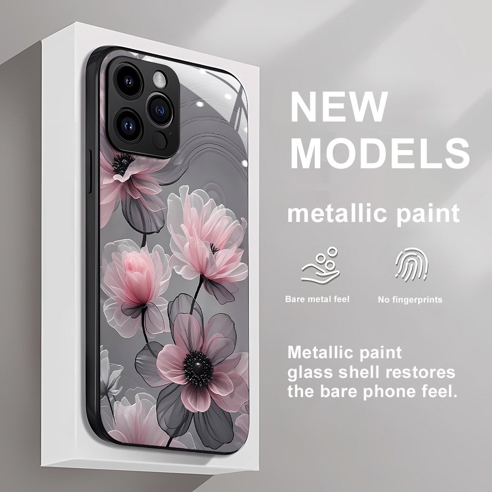 Vase Decor - Funda de vidrio templado con flores