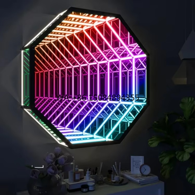 Decorative Mirror - Espejo Infinito Octagonal 3D, Espejo Túnel