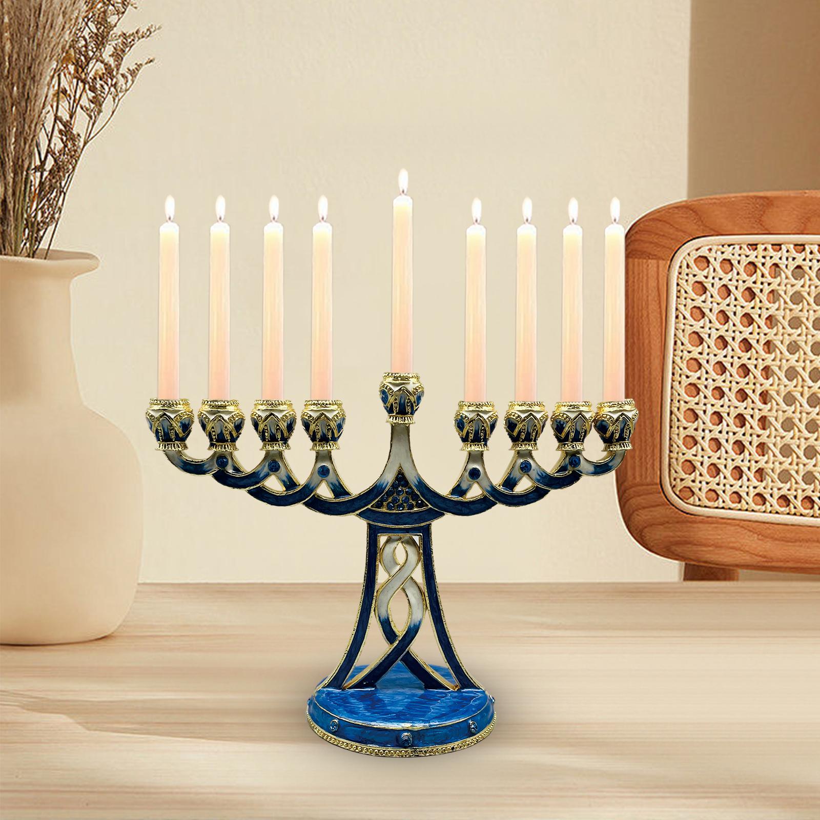Portavelas de menorá esmaltado - Candle Holder Decor reseña y precio