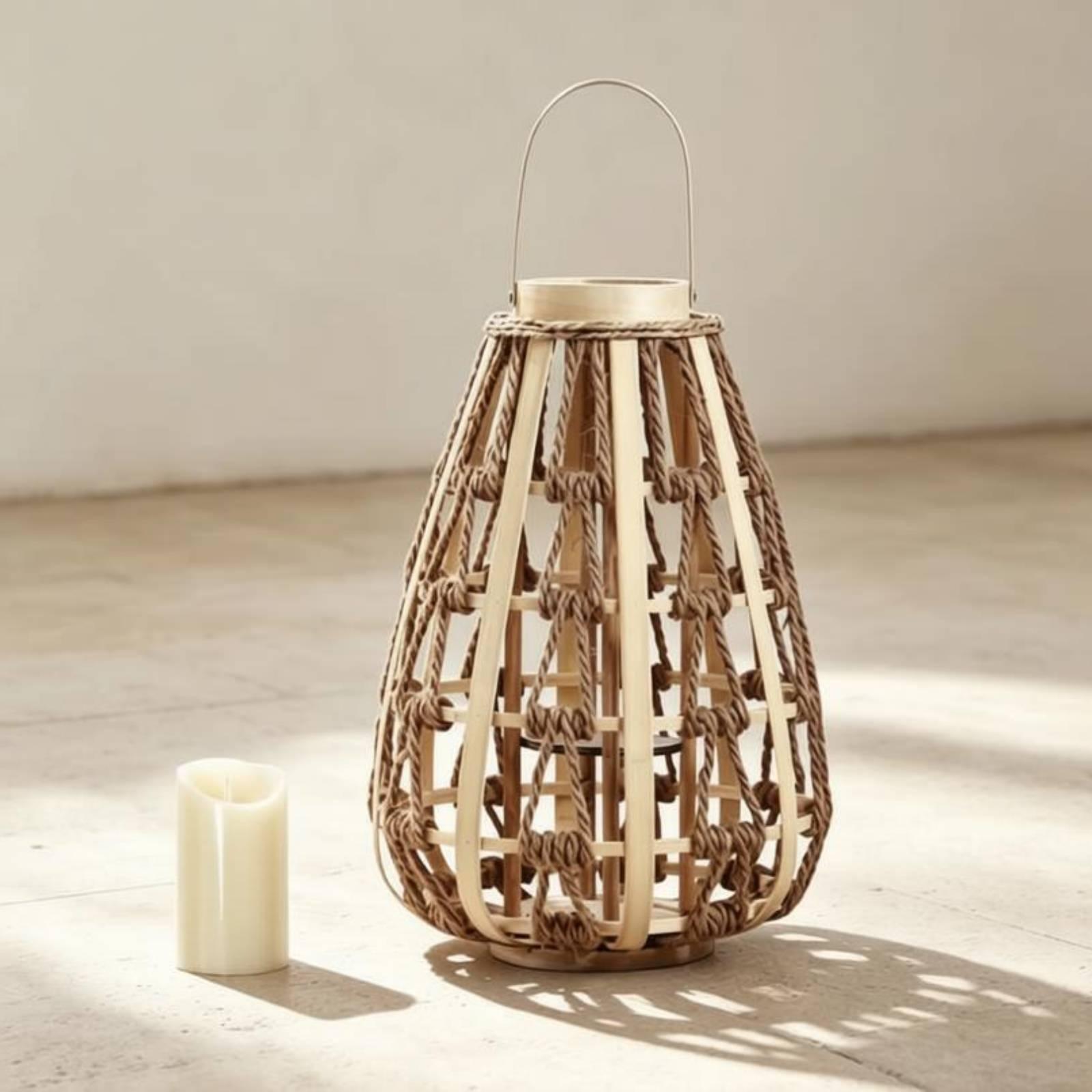 Portavelas de Cuerda de Madera - Candle Holder Decor reseña y precio