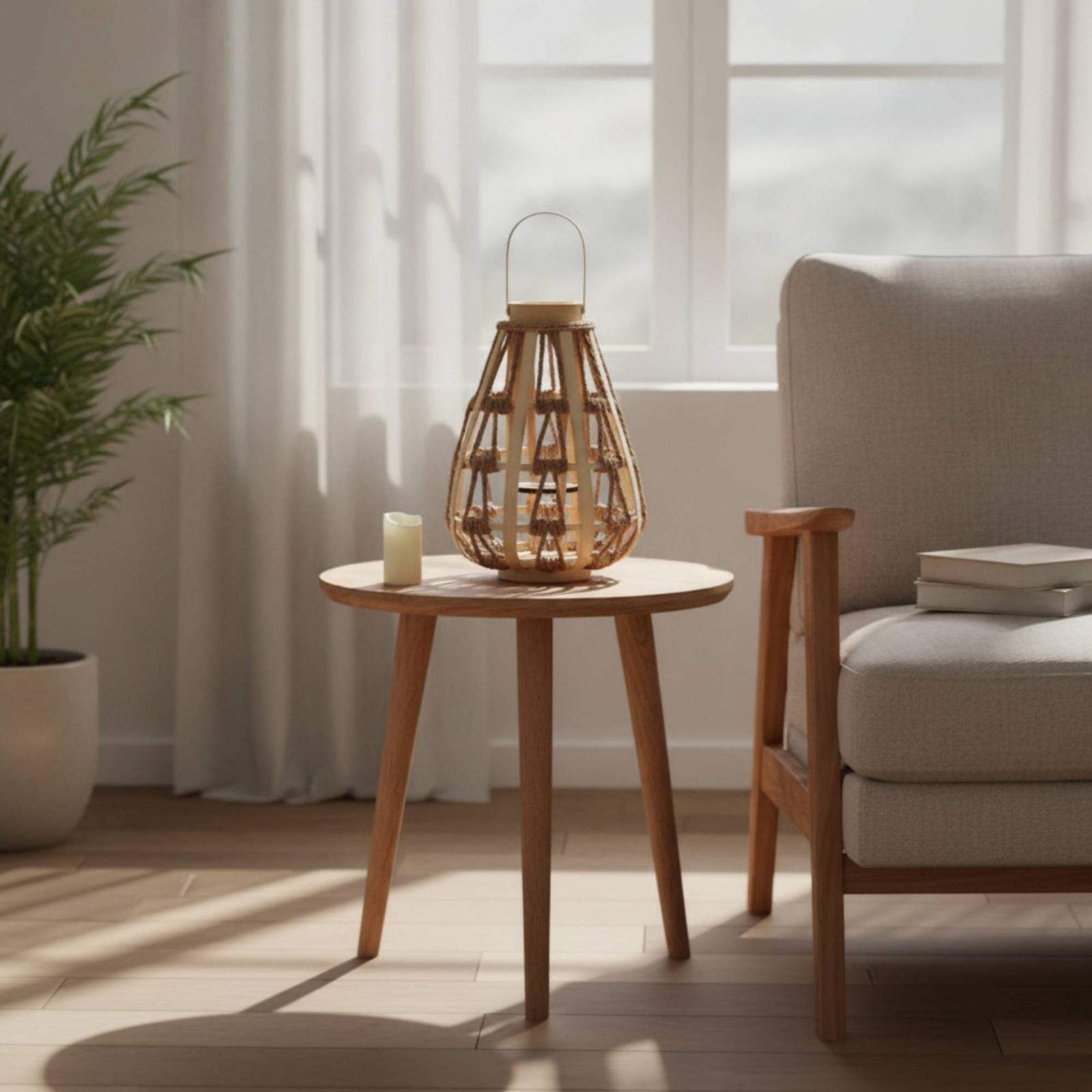 Portavelas de Cuerda de Madera - Candle Holder Decor reseña y precio