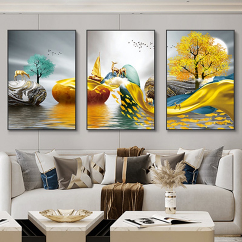 Juego de 3 piezas de arte mura - Abstract Canvas Set reseña y precio