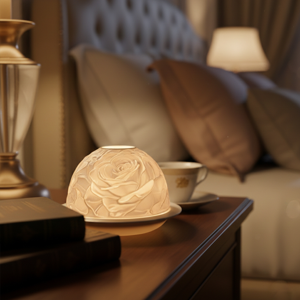 Candelabro de porcelana rosa e - Candle Holder Decor reseña y precio