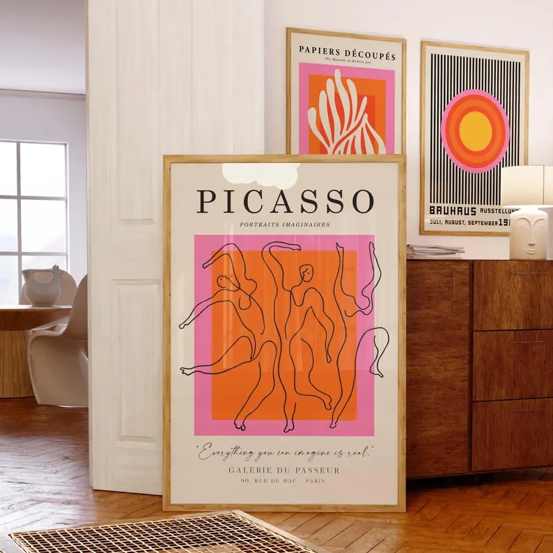 3 piezas de arte moderno naran - Interior Design Living Room reseña y precio