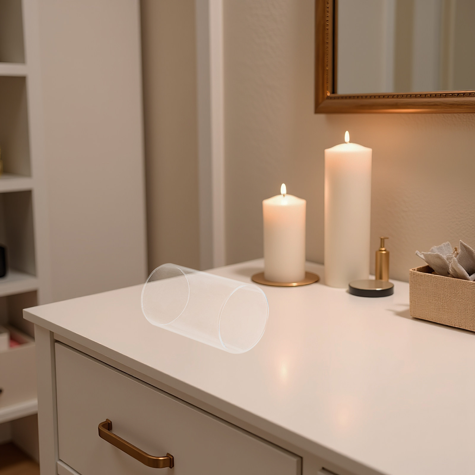 Portavelas de vidrio, tubo par - Candle Holder Decor reseña y precio