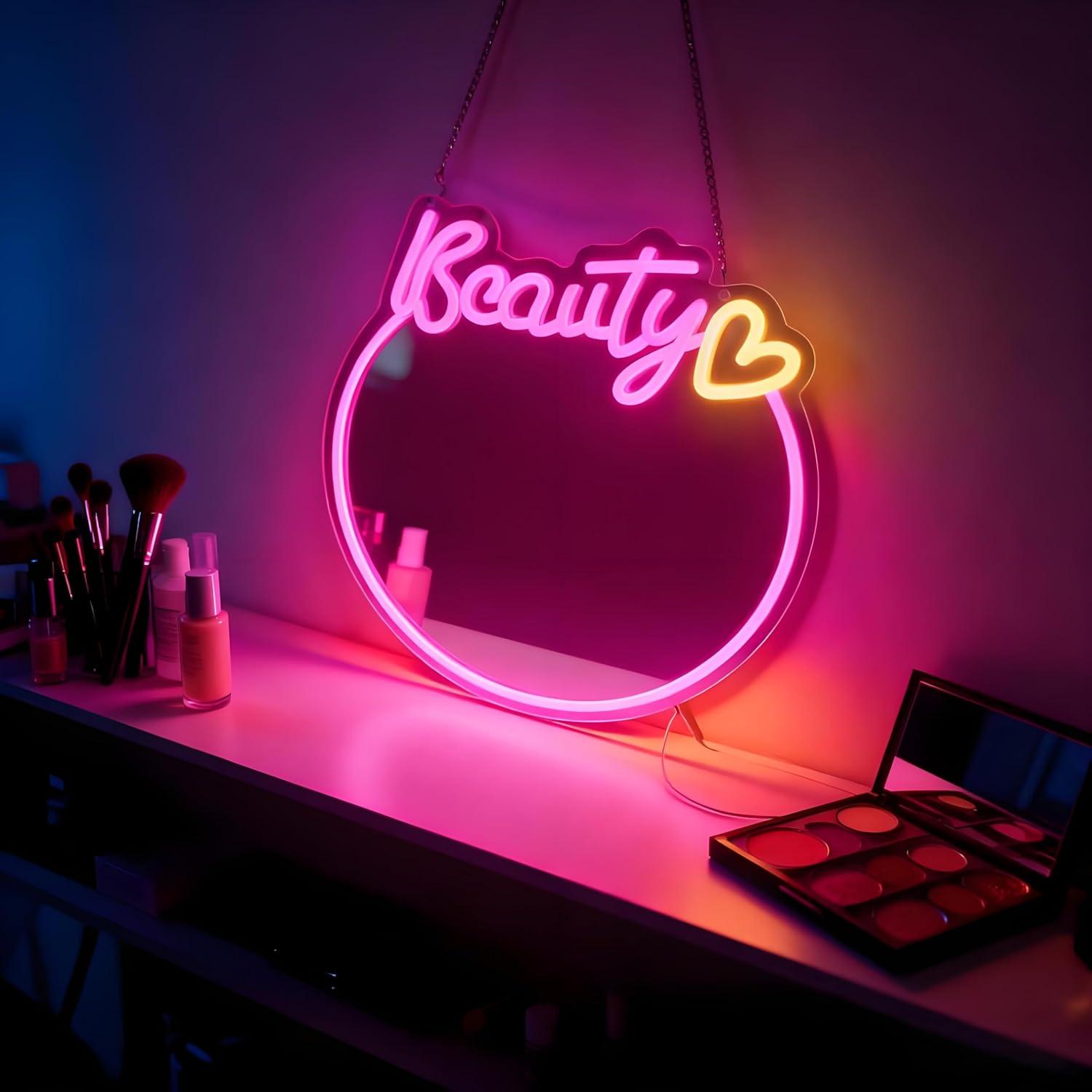 Espejo de belleza con letrero  - Decorative Mirror reseña y precio