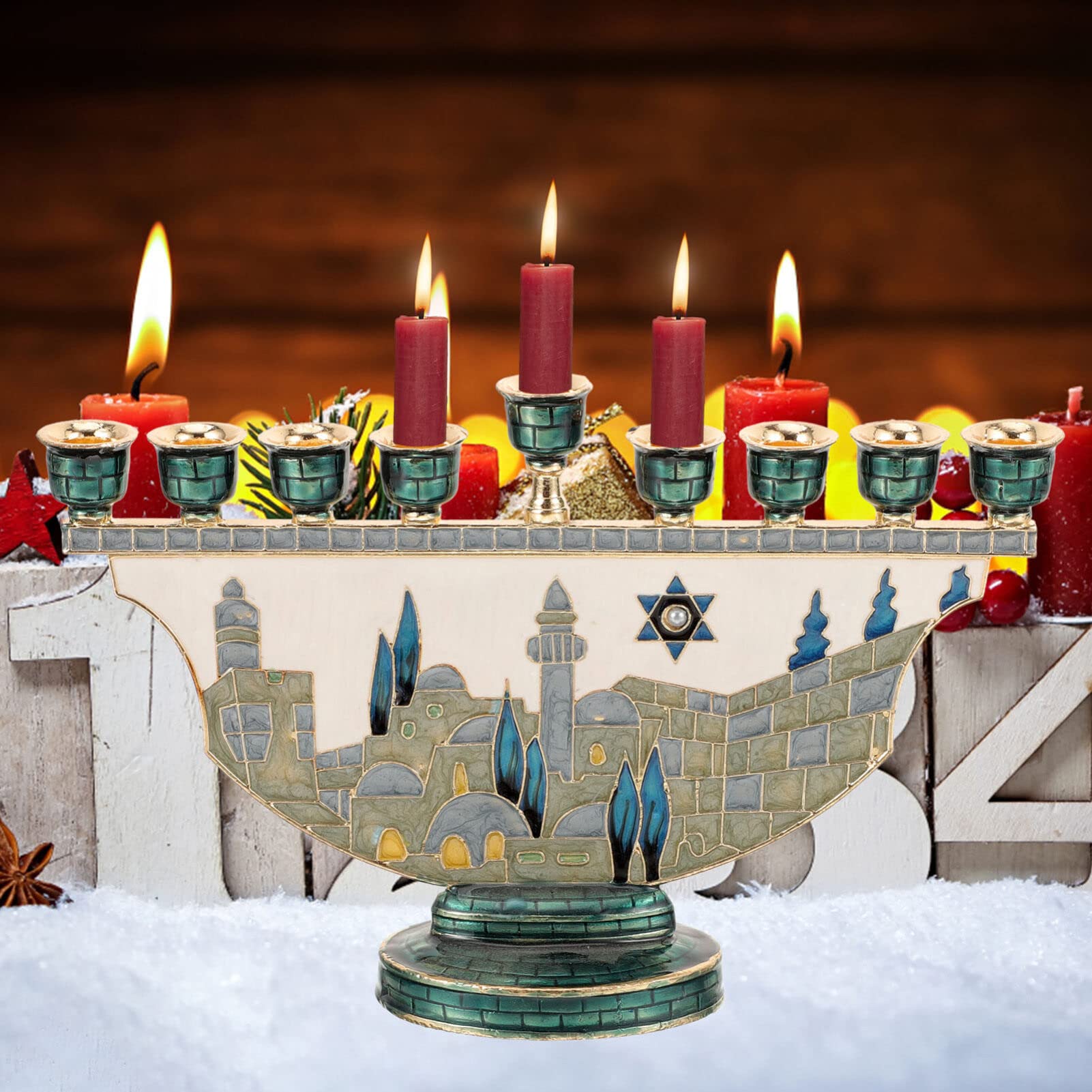 Candelabro Menorah de Jerusalé - Candle Holder Decor reseña y precio