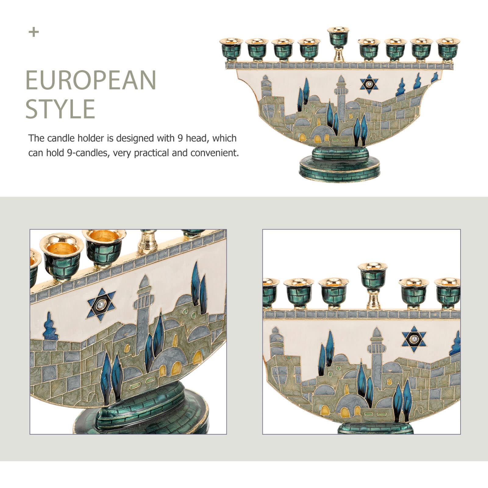 Candelabro Menorah de Jerusalé - Candle Holder Decor reseña y precio