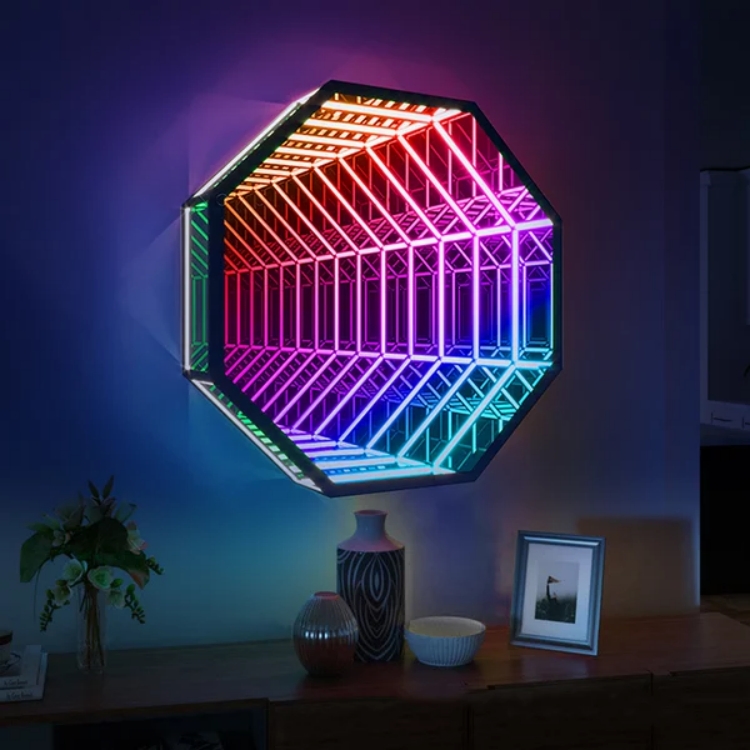 Espejo Infinito Octagonal 3D,  - Decorative Mirror reseña y precio
