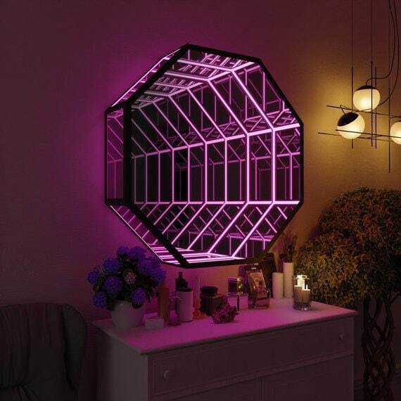 Espejo Infinito Octagonal 3D,  - Decorative Mirror reseña y precio